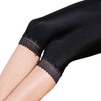 

2020 women summer Mujer Shiny trouser 3xl 5xl plus size knee length capris lady slim fitted skinny lace short legging big size