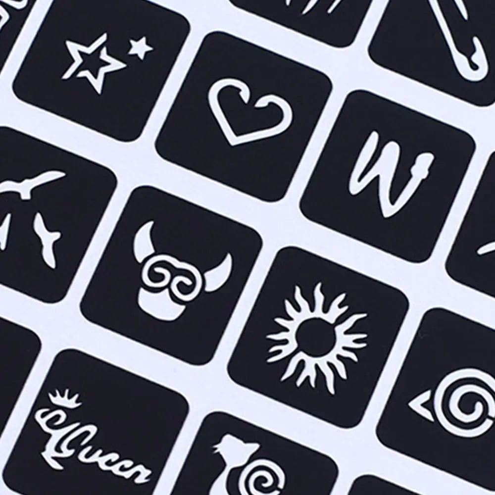 False Tattoo Sticker Stencils Glitter Temporary Fake Flower Tattoo Cartoon Kids Template Girl For Woman Butterfly Cute Draw D6G3