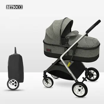 

BETSOCCI high view baby stroller bidirectional reclinable baby wheelchair baby four-wheeled wheelbarrow
