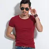 Lycra Men'S T Shirt Short Sleeve T-Shirt O-Neck Slim Solid Color Half Sleeved Tee Shirt 2022 MRMT ► Photo 3/6