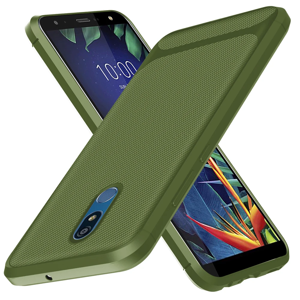 Чехол для телефона LG k 12 Plus K 40 stylo 5 из углеродного волокна ТПУ противоударный
