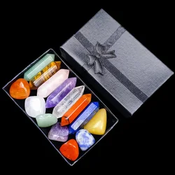 Premium Healing Crystals Kit 7 Chakra Tumbled Stones 7 Chakra Stone Set Polished Tumbled Stones Positive Energy Generator