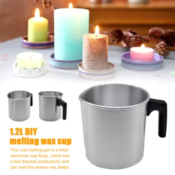 

1.2L Jug Aluminum With Handle Candle Making Kitchen Cup Wax Melting Pot DIY Soap Crafts Home Pouring Pitcher Chocolate Heating