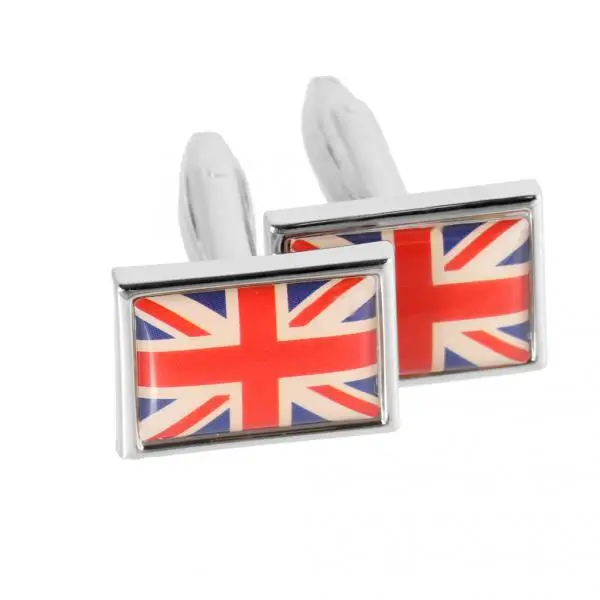 Super Union Jack Flag Cuff Links Great Britain GB UK Cufflinks Tie Clips