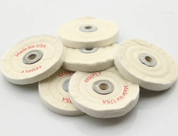 

Top Quality Good White Wheel Arbor Hot 4'' 100mm Buffing Cloth Polishing Mop Wheel Kit Buffer New Polish Aluminum Wood Plastic,