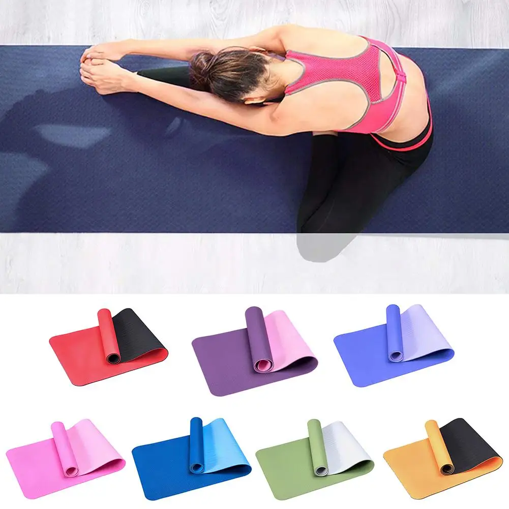 6mm TPE Anti-slip Thicken Gym Fitness Training Exercise Pilates Yoga Mat Cushion Enlarged Fitness Mat Yoga Gym Exercise