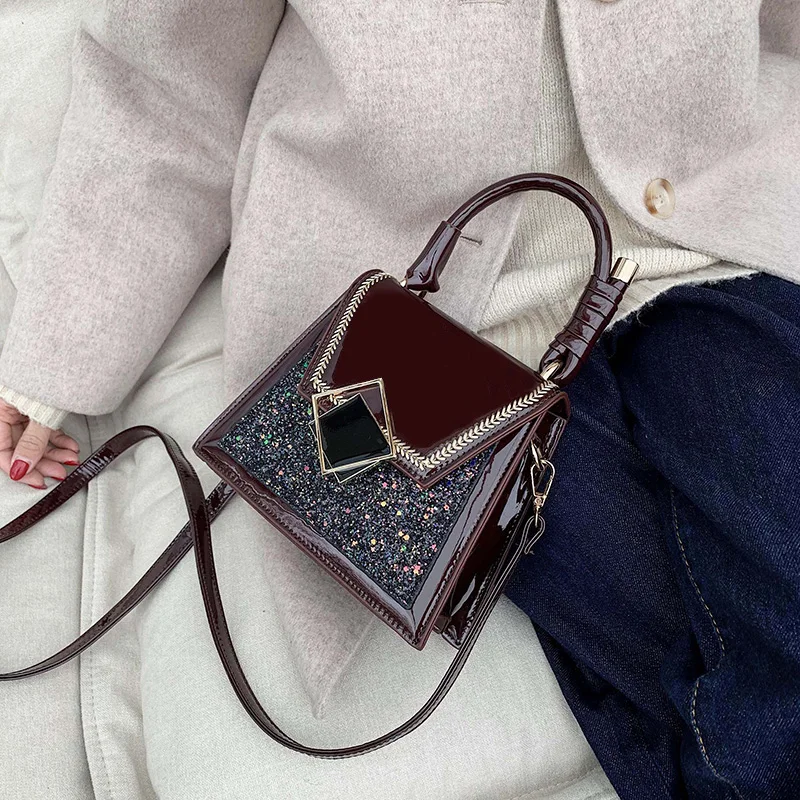 

2020 Fashion Patent leather Handbags Women Crossbody Bags Vintage Shoulder Messenger Bag Ladies Clutch Casual Totes Female Purse