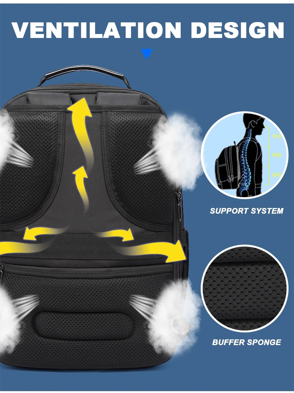 Laptop Backpack 15.6 Inch Men's Business Waterproof Notebook Bags Pack Travel USB Charging  Male School Bagpack Anti Theft RFID (10)