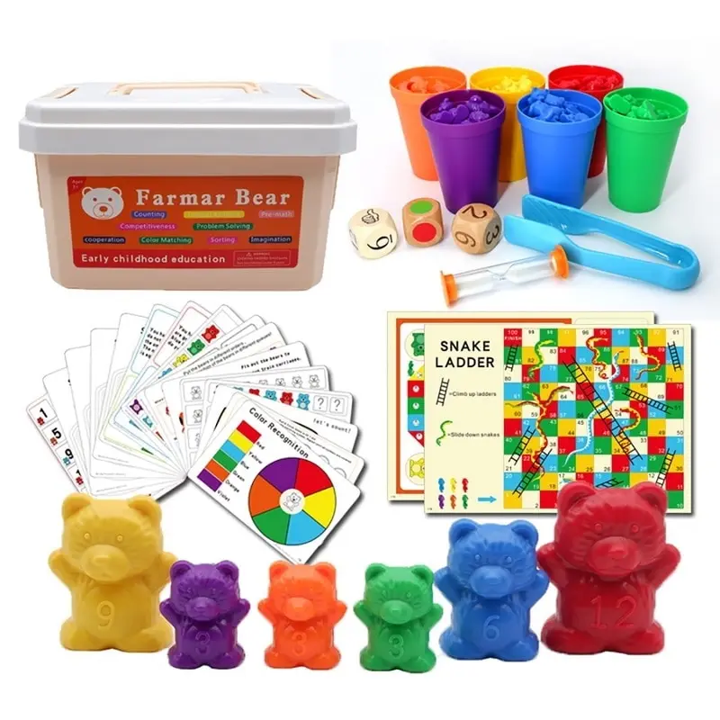 

Sensory Toys Counting Bears Matching Sorting Cups Baby Kids Games Learning Preschool Educational Montessori Toys