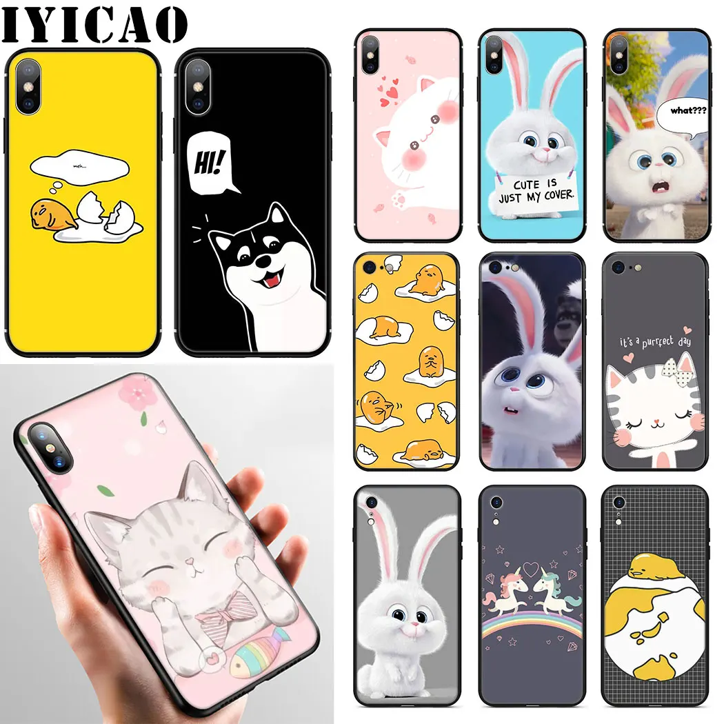 Cute Cartoon Rabbit Cat Soft Silicone Phone Case for iPhone 11 Pro Max XR X XS 6 6S 7 8 Plus 5 5S SE | Мобильные телефоны и