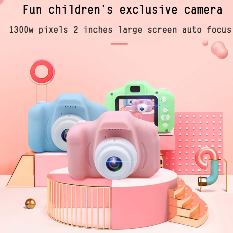 Hd Screen Rechargeable Digital Mini Camera Kids Cartoon Cute Camera Toys Outdoor Photography Props for Child Birthday Gift