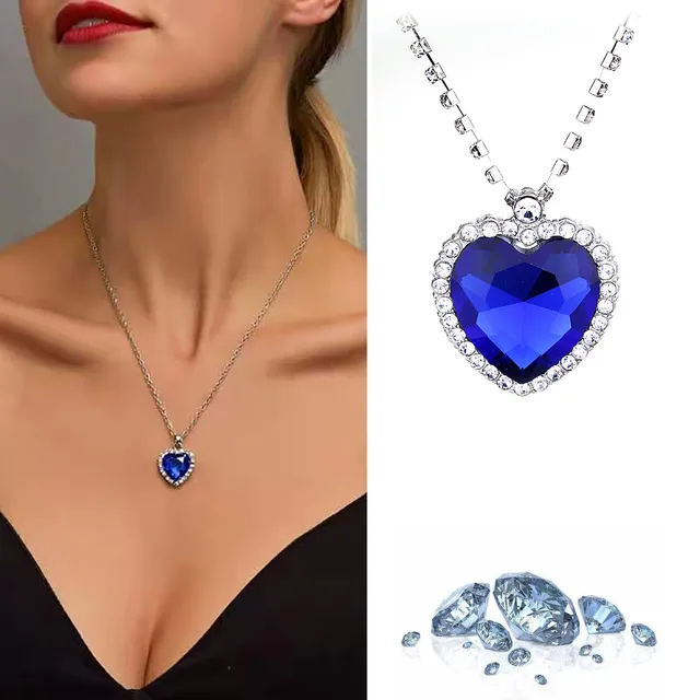 Blau Rot Titanic Herz Der Ozean Halsketten Fur Frauen Romantische Kristall Kette Anhanger Halsketten Valentinstag Schmuck Geschenk Pendants Aliexpress