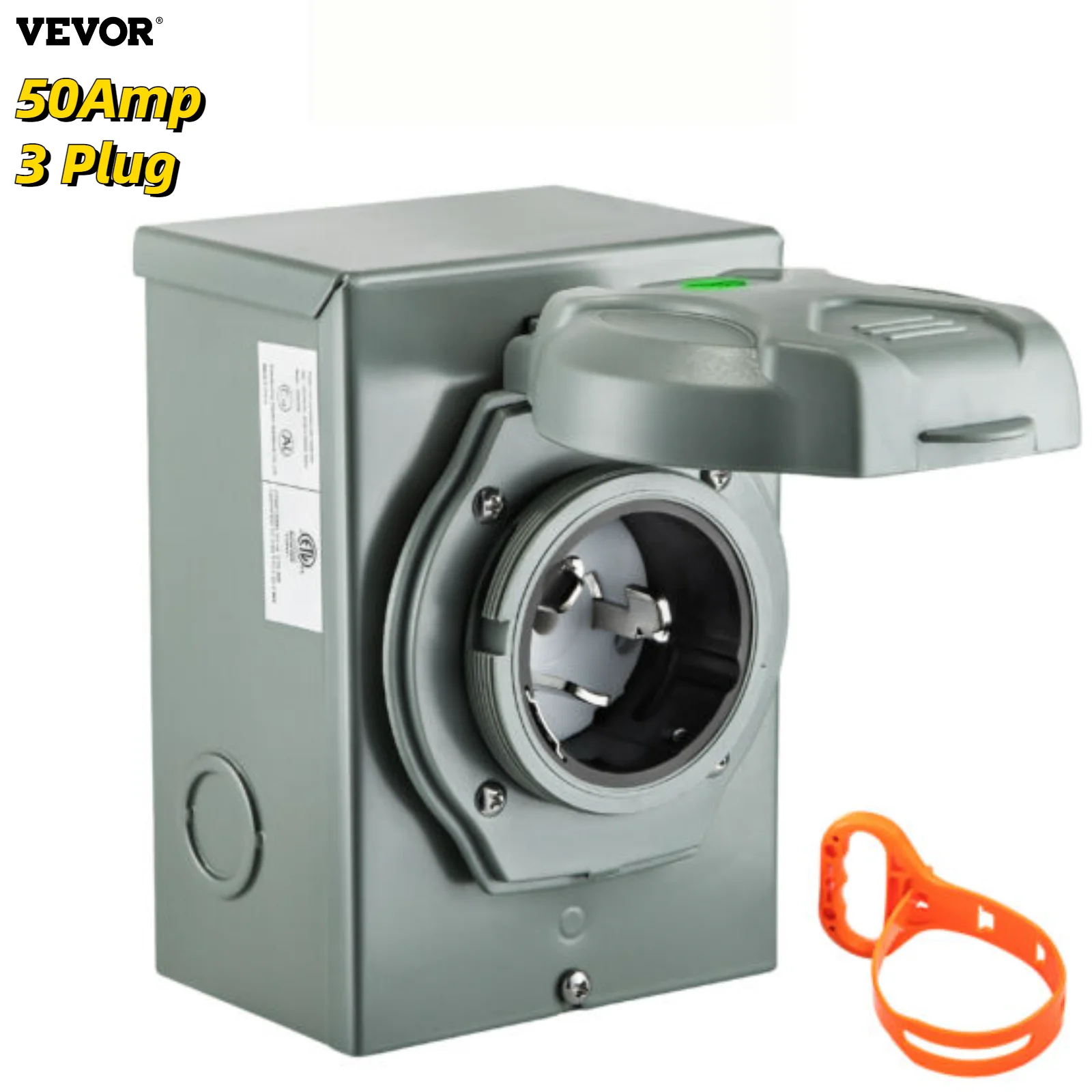 VEVOR ETL Listed 10AWG 50 Amp Generator Power Twist & Lock Wall Mounted