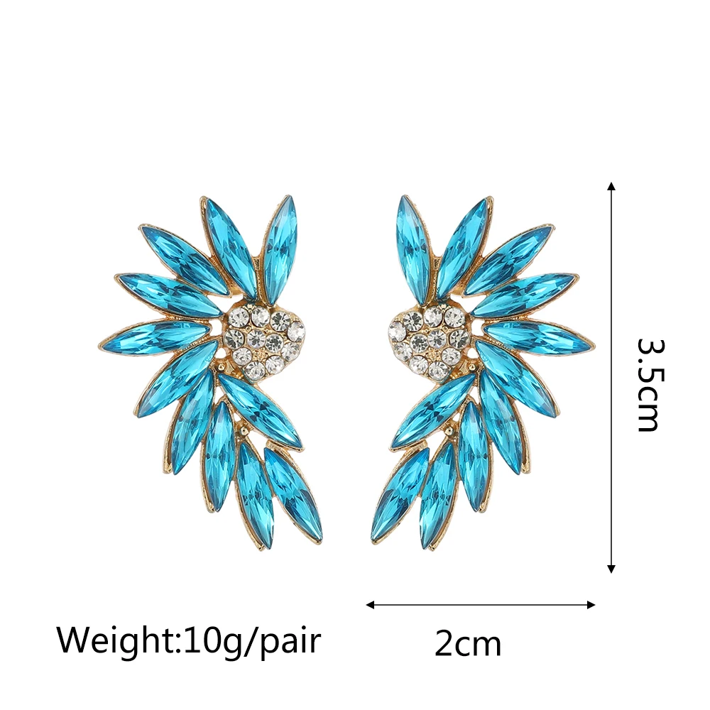 Ztech Blue Series Cute Crystal Earrings Women Popular Europe Style Korean Jewelry Geometric Christmas Gifts Wholesale Pendientes