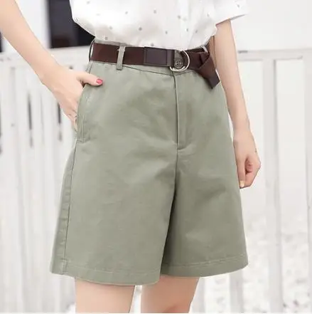 photo color Летние женские шорты, свободные на высокой талии, Pantalones Mujer, сексуальные широкие короткие штаны, универсальные, 5 цветов, Cortos LJ243 - Цвет: photo color