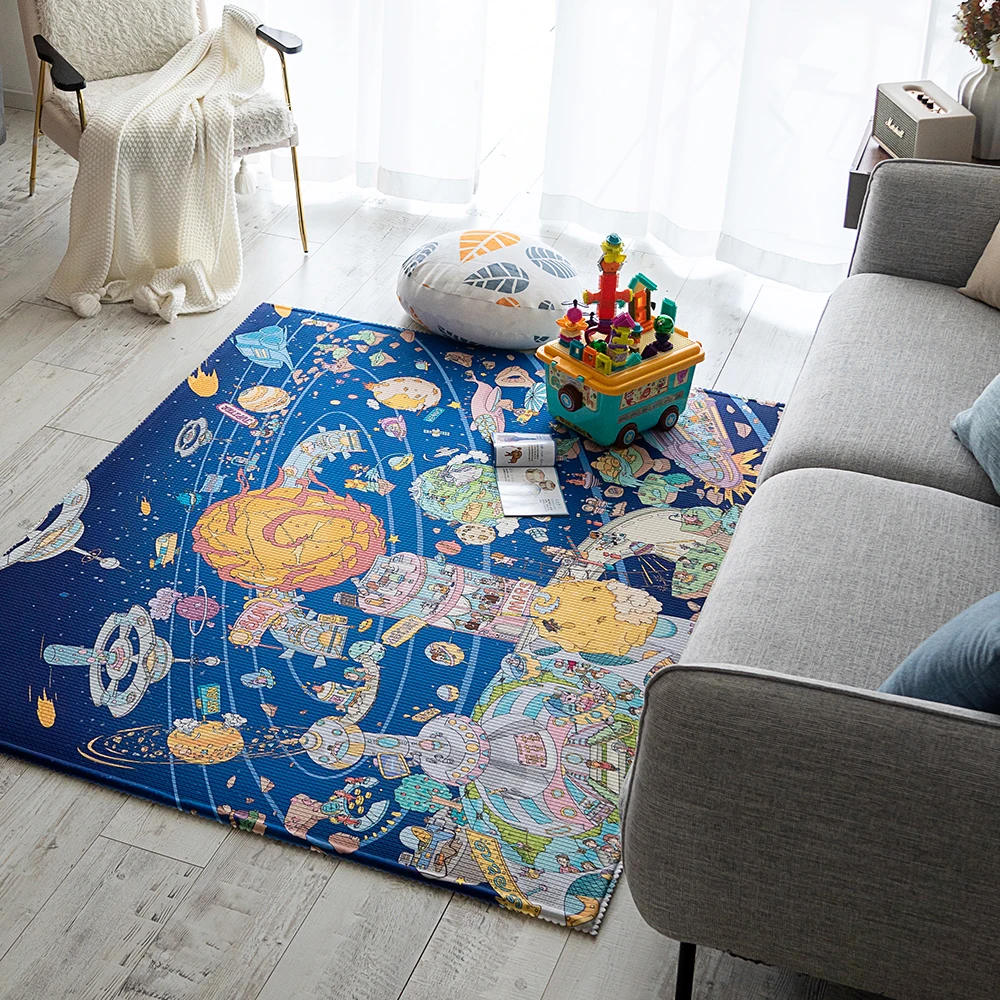 XPE Large Baby Floor Mat 195 145 1cm Cartoon Thickened Carpet Waterproof Children Crawling Pad Puzzle 3