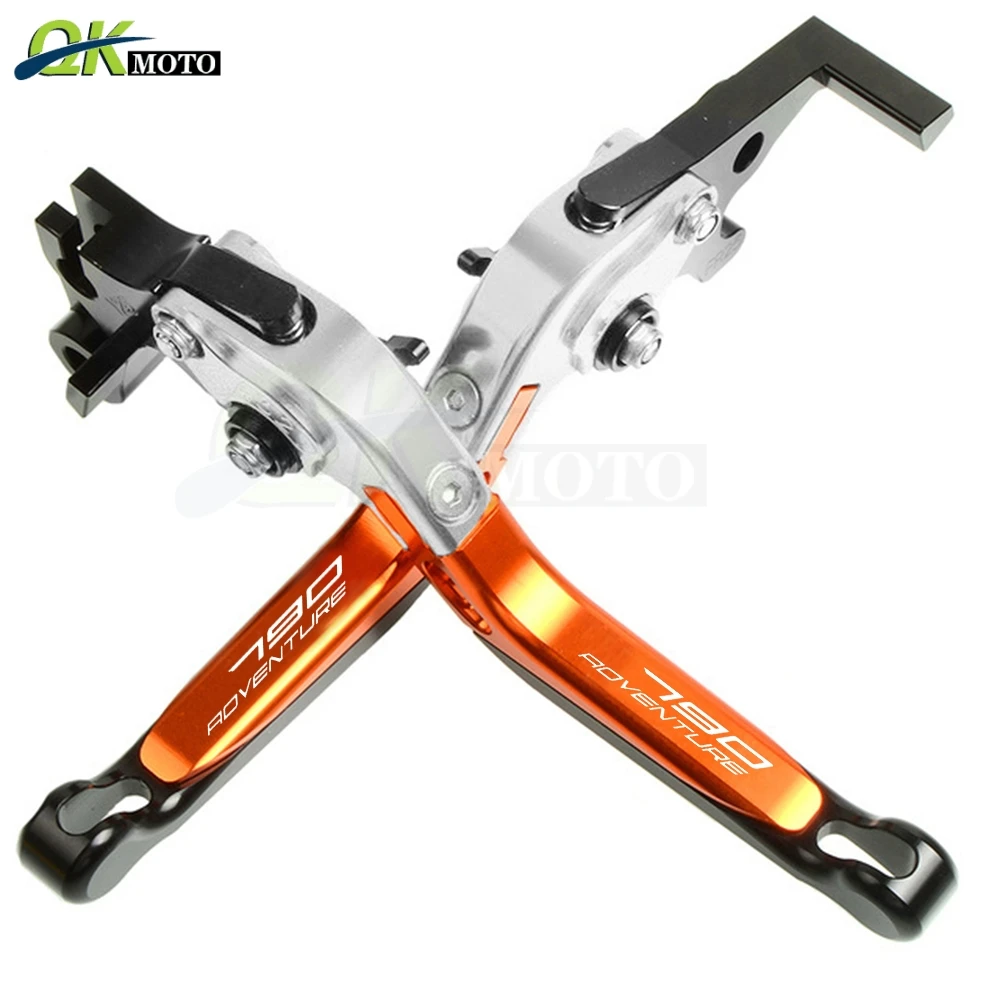Мотоцикл CNC Алюминиевые Выдвижные Тормозные рычаги регулируемые складные Рычаги сцепления подходит для KTM 790 ADV 790 Advevture - Цвет: BKSLORBK