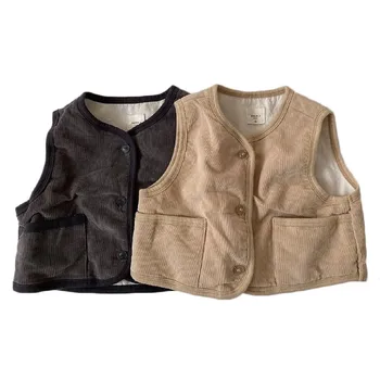 

Kids Vest Autumn Children Outerwear Solid Corduroy Waistcoat For Boys Girls Baby Vest Jacket Warm Kids Clothing