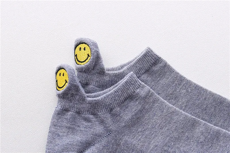 Spring And Summer New Products WOMEN'S Socks Heel Embroidered Cartoon Bear Love Smiley Cotton Versatile Women's Invisible A