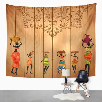 

Girl Tapestry Africa Wood Rustic Tapestry For Bedroom Room Decor Wall Hanging Wall Art Tapestry Picnic Mat Beach Towel Bed Cover