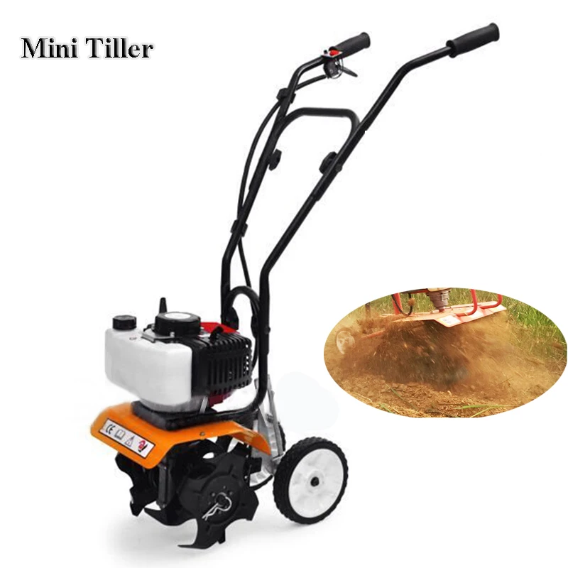 Mini Tiller Garden Cultivator 52cc 1900W Stroke Gasoline Engine Walking Rotary Tractor Rotary Soil Loosening Equipment 1E44F-5 Mini Tiller Garden Cultivator 52cc 1900W Stroke Gasoline Engine Walking Rotary Tractor Rotary Soil Loosening Equipment 1E44F-5