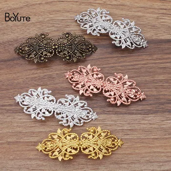 

BoYuTe 5 Pieces Filigree Flower Hair Clip Pin Wholesale 7 Colors Plated Women Hair Clip