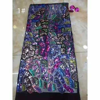

2020 Soft Elegant African french Sequins lace fabric Shiny wedding Nigeria Ghana celebration dress with sequins good choice