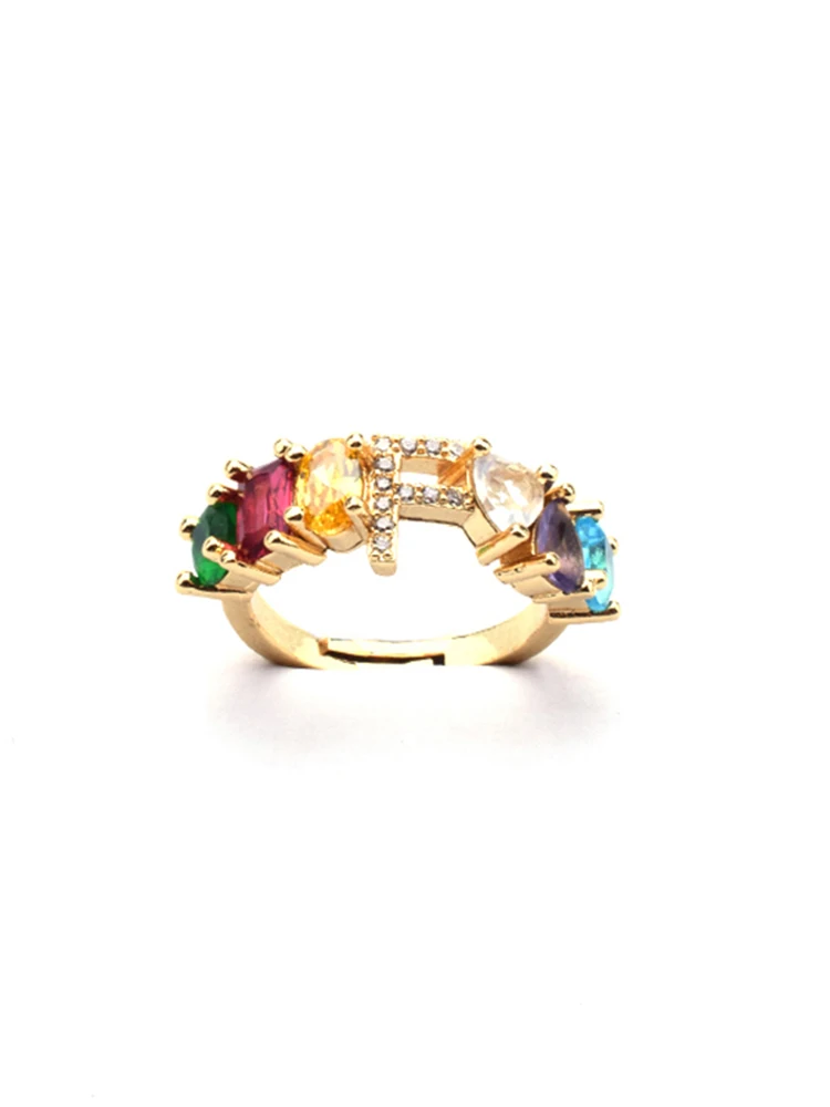 

Classic First Letter Ring Ladies Men's Simple And Generous European And American Personality Charm Ring Initials Birthday Gift