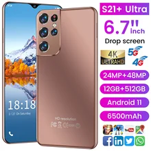 Global Version S21+ Ultra 12+512GB Smartphone Android 11 6500mAh 6.7