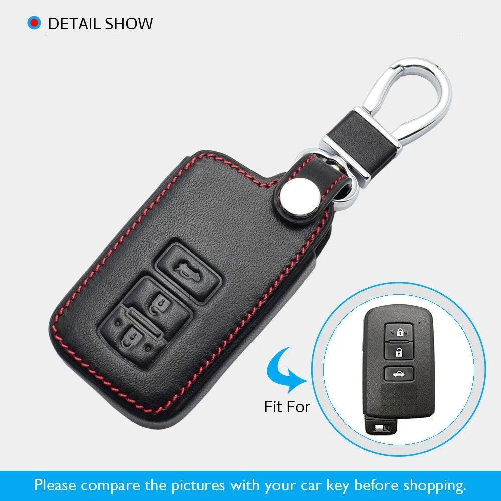 ATOBABI кожаный чехол для ключей от автомобиля для Toyota Corolla Camry RAV4 Highlander Prado Smart Remote Fob Shell чехол Брелок защитная сумка