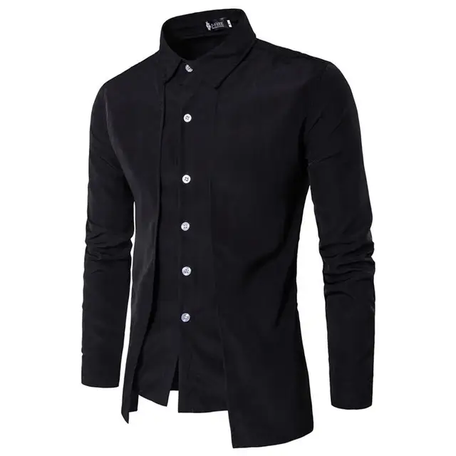 Men Autumn Long Sleeve Black Shirt 1