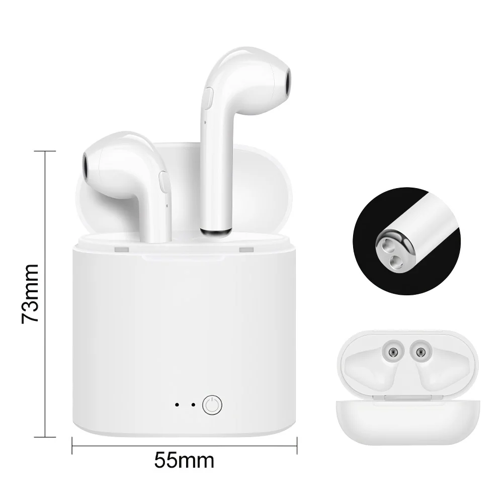 TWS i7s Bluetooth наушники Беспроводная зарядка коробка гарнитуры мини в ухо спортивные