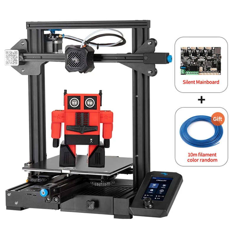 Creality Ender-3 V2 3D Printer FDM Printing Kit Upgraded Silent Motherboard Glass Bed 4.3 Inch Color Lcd Sensor Resume Printing 