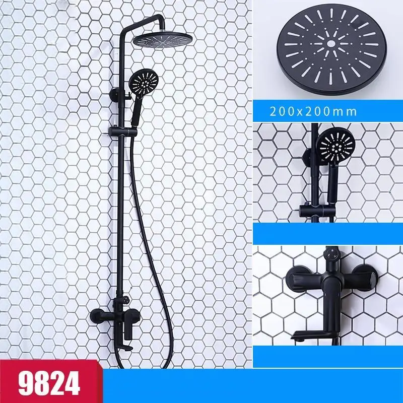 Электрический черный Conjunto Douchette Duschset Salle De Bain Regendouche Regadera Doucheset panel Douche Ducha Chuveiro набор для душа