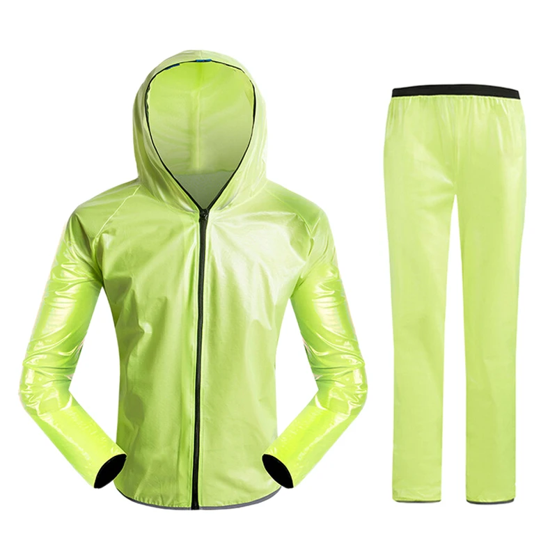 

Waterproof Breathable Cycling Raincoat Split Bike Jersey Set Poncho For Cycling Running Mountaineering and Hiking