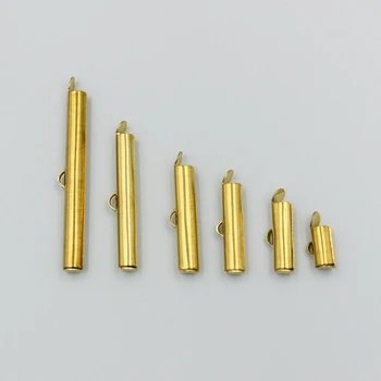 

20pcs 10 15 20 23 30 40mm Brass Slide On End Tube Clasps for Beading Weaving Bracelet Necklace Jewlery Making