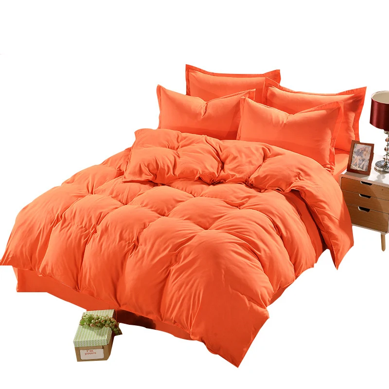 1PC Aloe Cotton Duvet Cover Soild Quit Cover Skin Care Bedclothes Home Decor Comforter Cover Double Queen King - Цвет: Orange