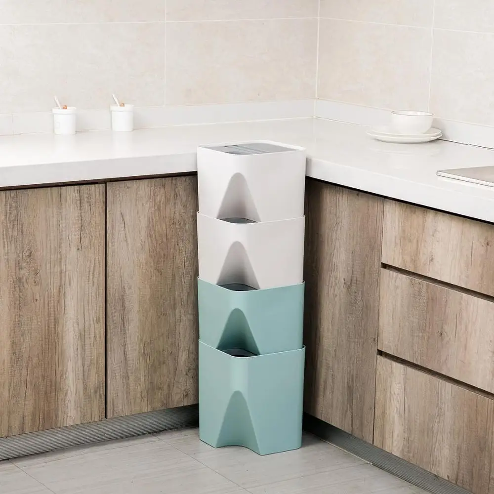Household Trash Can Stackable Sorting Garbage Bin Recycling Bin Kitchen