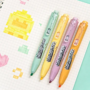 

Kawaii Press Morandi Color Highlighter Learning Office Marking Key Light Color Marker Set Art Marker brush markers art supplies