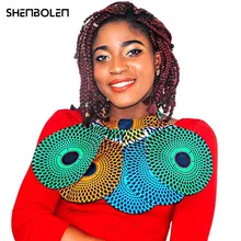 

African Ankara Collar Choke Necklaces African Print Fabric Ankara Head Wraps Accessories Jewelry