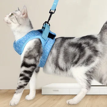 

Cat Harness Escape Proof Vest Harness with Reflective Strap Soft Mesh Adjustable Cat Walking Jacket for Kitten