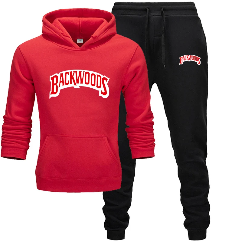 Уличная одежда BACKWOODS с капюшоном, набор, спортивный костюм для мужчин, термальная спортивная одежда, наборы, толстовки и штаны, костюм, Повседневная Толстовка, спортивный костюм - Цвет: 11