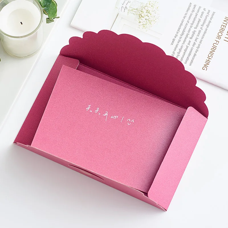 Mailing Envelopes 10pcs/lot Gold Stamp Heart Envelopes Letter Vintage Iridescent Paper for Wedding Invitations Stationary