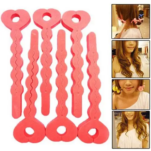 6 Pcs/lot Soft Hair Curlers Foam Sponge Strip Sponge Curler Hair Rollers Salon Hair Style Tools