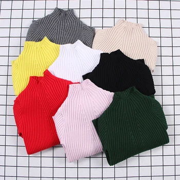 

Baby Girls Ribbed Sweater 2020 Girls Sweaters Solid Candy Color Boys Sweaters Autumn New Knitted Kids Clothing Girls Pullover