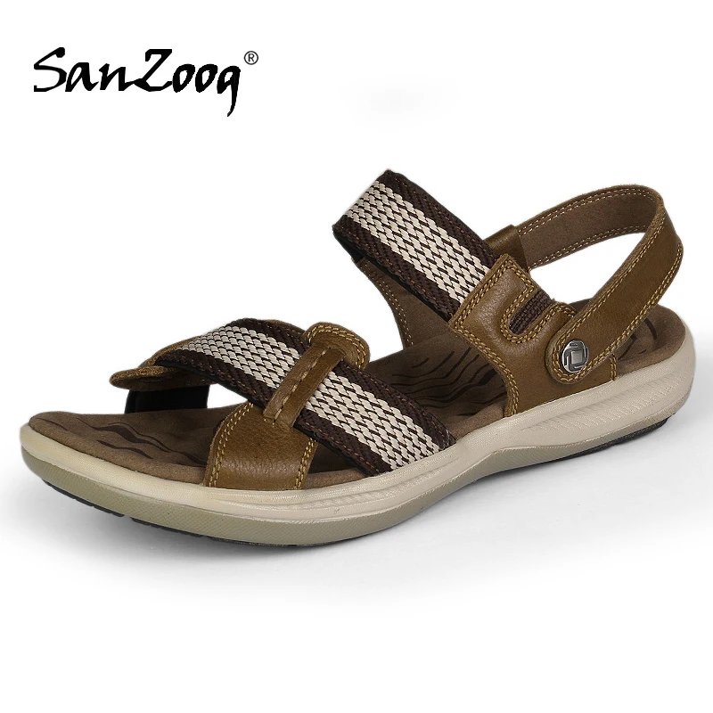 

Genuine Leather Summer Casual Slip On Men's Sandals Men Sandal Sandles Sandałki Outdoor Sandalen Heren Trekking Traspirables