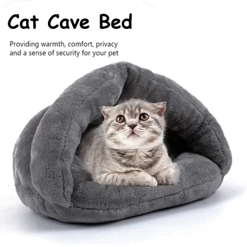 

New Pet bed for Cats Dogs Soft Nest Kennel Bed Cave House Sleeping Bag Mat Pad Tent Pets Winter Warm Cozy Beds 2 Size S L 2 Colo