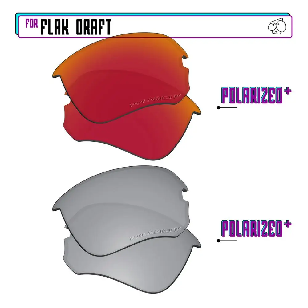 

EZReplace Polarized Replacement Lenses for - Oakley Flak Draft Sunglasses - Sir P Plus-RedP Plus