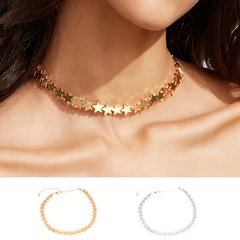 

Fashion Gothic Stars Choker Necklaces for Women Unique Design Short Clavicle Chain Necklace Collares Neck Jewelry