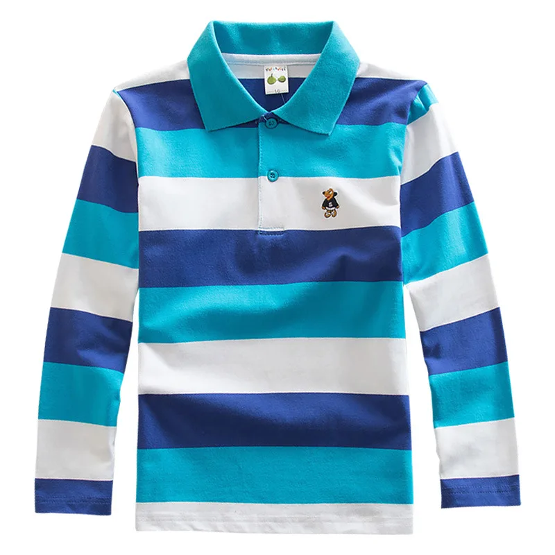 Spring and autumn boys long-sleeved T-shirt Korean T-shirt lapel polo shirt 100-170cm 5